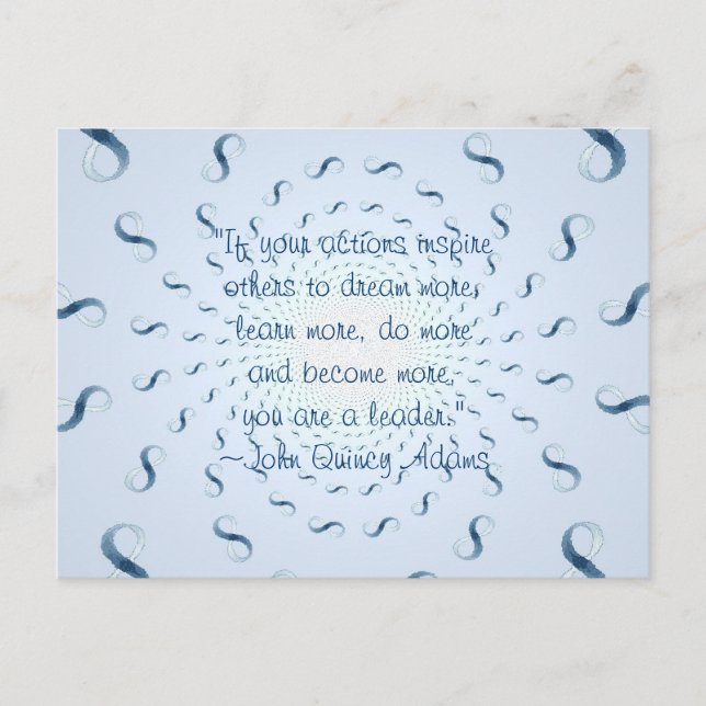 John Quincy Adams Leadence Quote Vykort (Framsida)