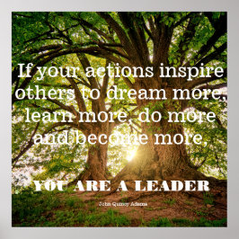 John Quincy Adams. Om du agerar inspirerar andra. Poster
