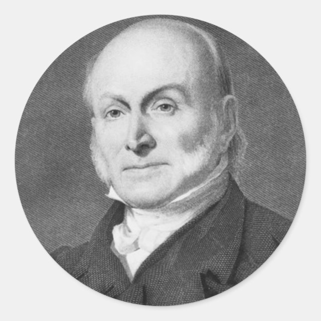John Quincy Adams Runt Klistermärke (Framsida)