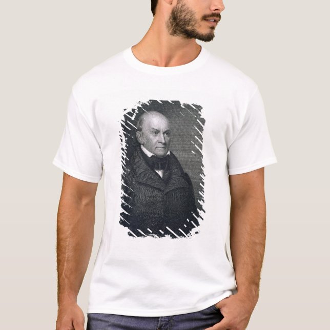 John Quincy Adams som inristas av John Wesley Tee Shirt (Framsida)