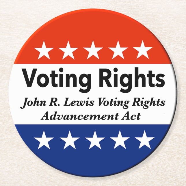 John R. Lewis Voting Högers Advanced Act Underlägg Papper Rund (Framsidan)