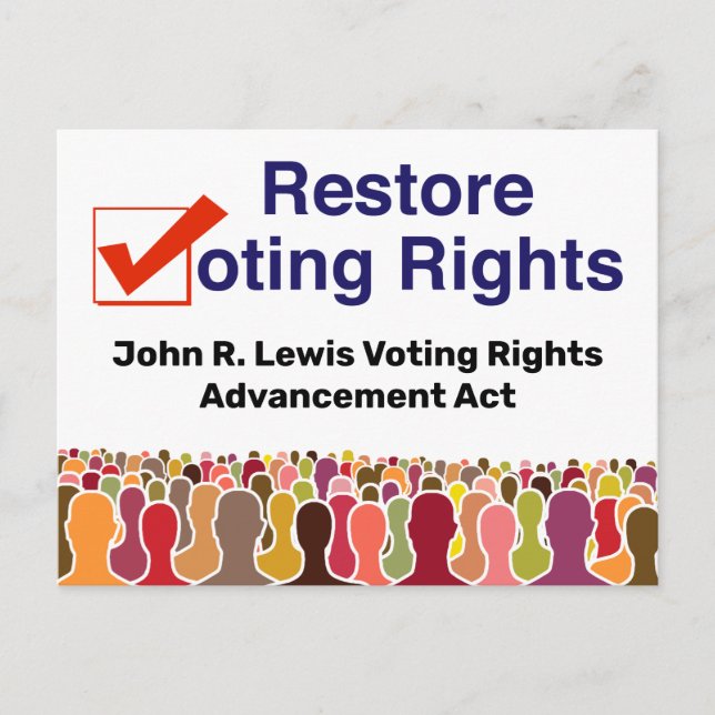 John R. Lewis Voting Högers Advanced Act Vykort (Framsida)