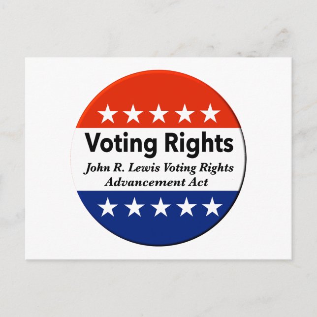 John R. Lewis Voting Högers Advanced Act Vykort (Framsida)