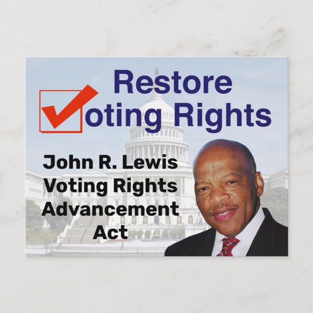 John R. Lewis Voting Högers Advanced Act Vykort (Framsida)