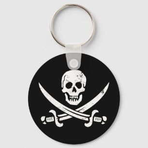 John Rackham (Calico Jack) Pirat Flagga Jolly Roge Nyckelring
