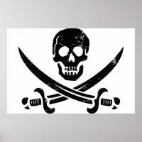 John Rackham (Calico Jack) Pirat Flagga Jolly Roge