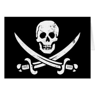 John Rackham (Calicojack) piratflagga Jolly Roger Hälsningskort