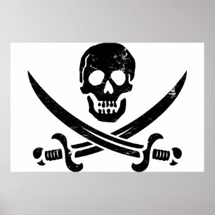 John Rackham (Calicojack) piratflagga Jolly Roger Poster