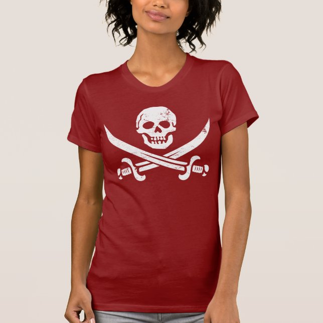 John Rackham (Calicojack) piratflagga Jolly Roger Tee (Framsida)