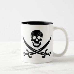 John Rackham (Calicojack) piratflagga Jolly Roger Två-Tonad Mugg