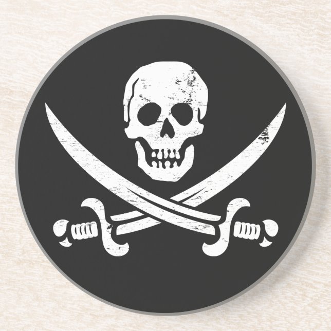 John Rackham (Calicojack) piratflagga Jolly Roger Underlägg Sandsten (Framsidan)
