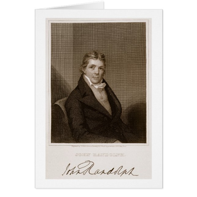 John Randolph (1773-1833) ingraverad av Thomas B.  Hälsningskort (Framsidan)