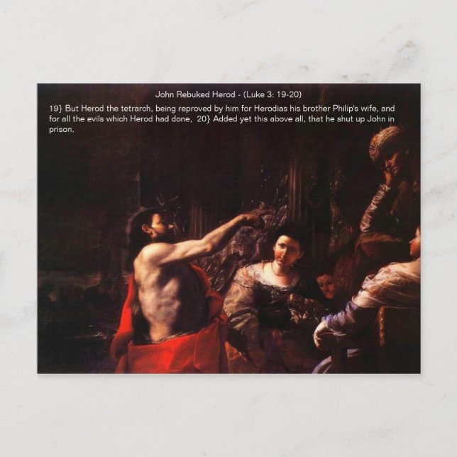John Rebuked Herod Postcard Vykort (Framsida)