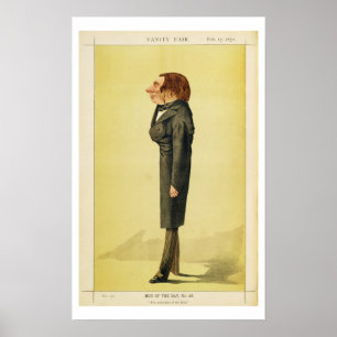 John Ruskin (1819-1900), karikatyr vid Cecioni fö Poster