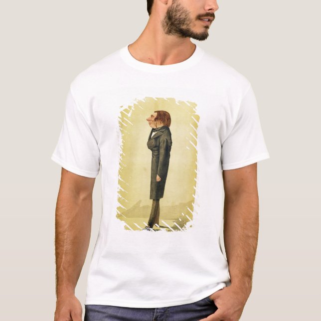 John Ruskin (1819-1900), karikatyr vid Cecioni för Tee Shirt (Framsida)