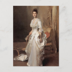 John sångare Sargent- Fru Henry Vit Vykort