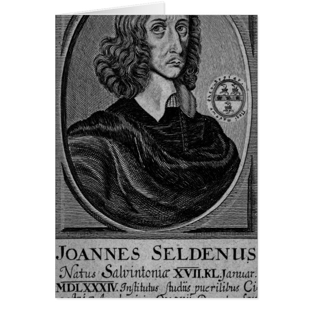 John Selden, 1672 Hälsningskort (Framsidan)