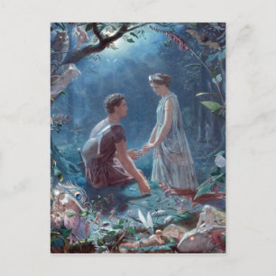 John Simmons Hermia och Lysander A Midsommarnatt Vykort