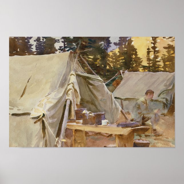 John Singer Sargent - Camp at Sjö O'Hara Poster (Framsidan)