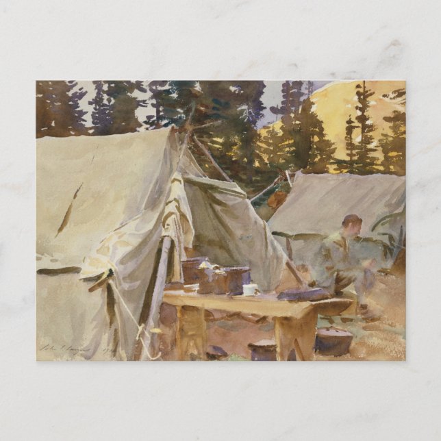 John Singer Sargent - Camp at Sjö O'Hara Vykort (Framsida)