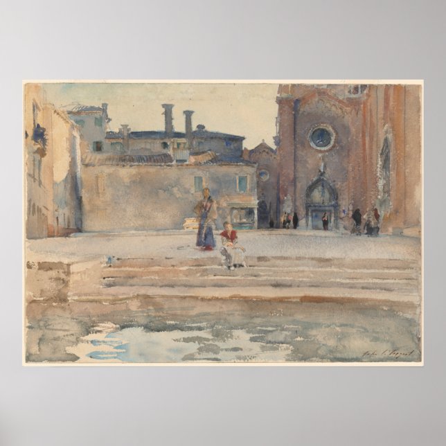 John Singer Sargent Campo dei Frari, Venedig Itali Poster (Framsidan)