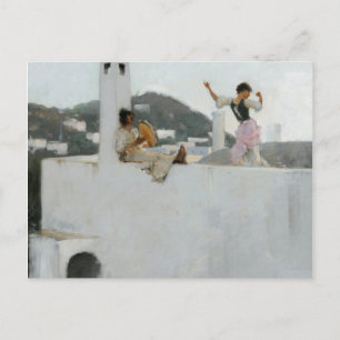 John Singer Sargent - Capri Girl på en tak Helg Vykort