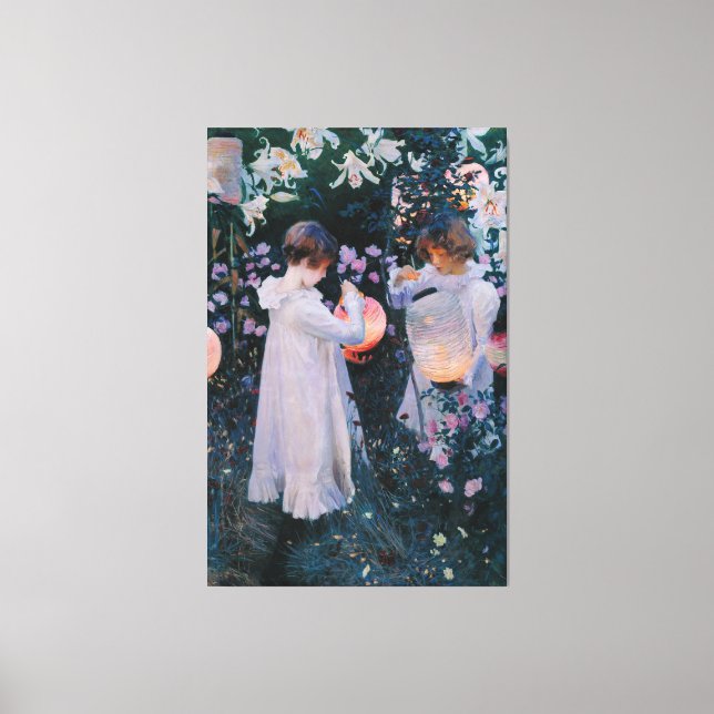 John Singer Sargent, Carnation, Lily, Lily, Ro Canvastryck (Framsida)