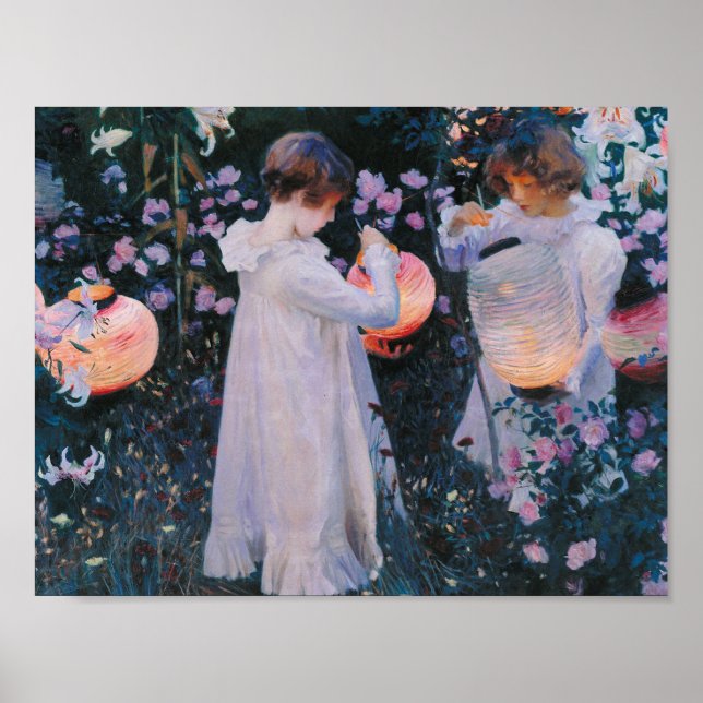 John Singer Sargent - Carnation, Lily, Lily, Ro. Poster (Framsidan)