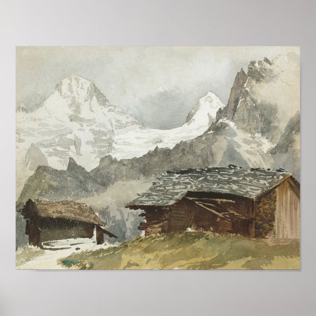 John Singer Sargent - Chalets, Breithorn, Murren Poster (Framsidan)