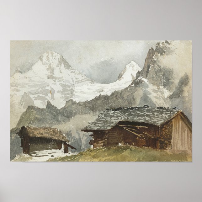 John Singer Sargent - Chalets, Breithorn, Murren Poster (Framsidan)