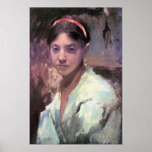 John Singer Sargent - Chef för en Capri Girl Poster