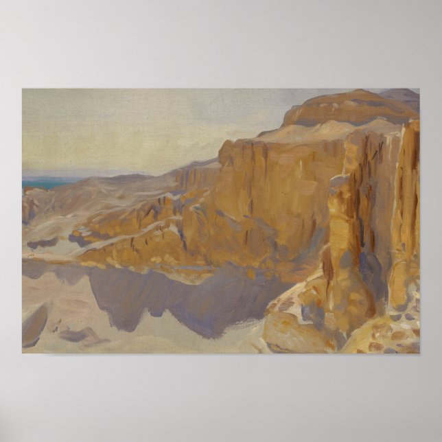 John Singer Sargent - Cliffs at Deir el Bahri Poster (Framsidan)
