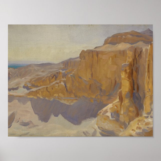John Singer Sargent - Cliffs at Deir el Bahri Poster (Framsidan)