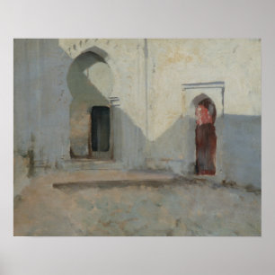 John Singer Sargent - Courtyard, Tetuan, Marocko Poster