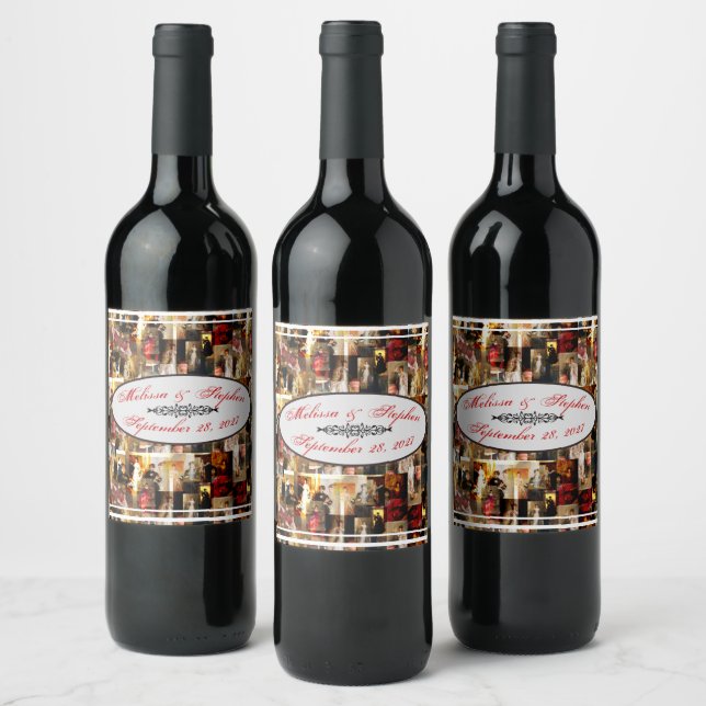 .John Singer Sargent Elegant Dam Porträtt Collage Vinflaska Etikett (Flaskor)