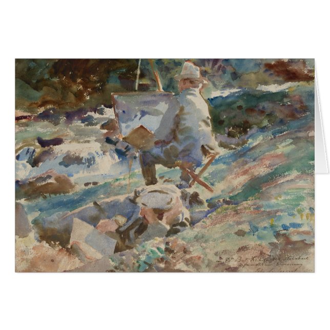 John Singer Sargent - en konstnär på hans Easel Hälsningskort (Framsidan Horizontal)