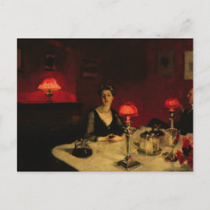John Singer Sargent - en middag Bord på natten Vykort