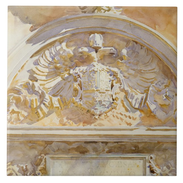 John Singer Sargent - Escutcheon of Charles V Kakelplatta (Framsidan)