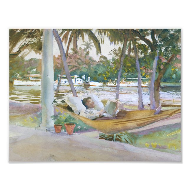 John Singer Sargent - Figur in Hammock, Florida Fototryck (Framsidan)