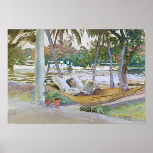 John Singer Sargent - Figur in Hammock, Florida Poster (Framsidan)