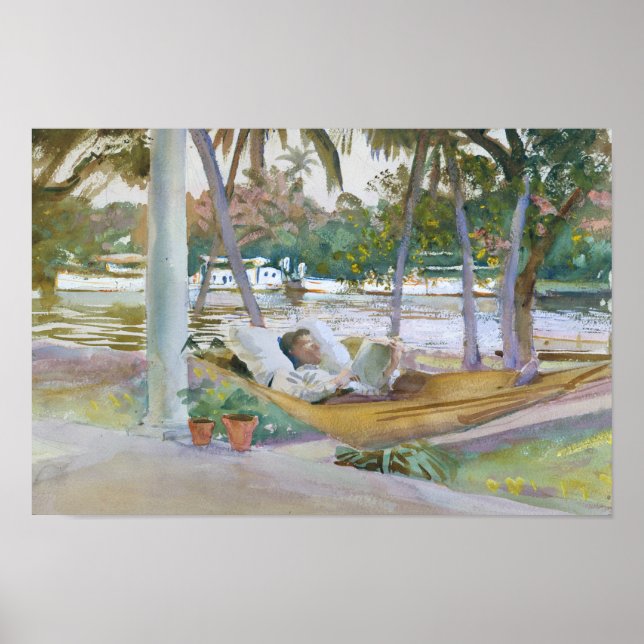 John Singer Sargent - Figur in Hammock, Florida Poster (Framsidan)