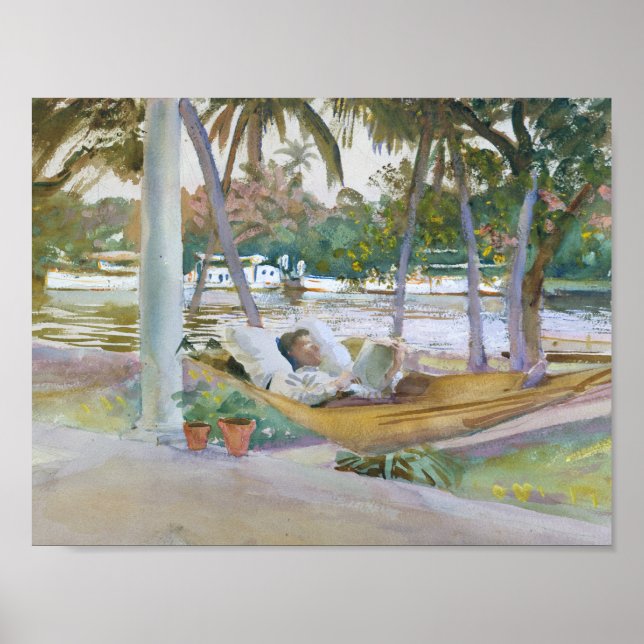 John Singer Sargent - Figur in Hammock, Florida Poster (Framsidan)