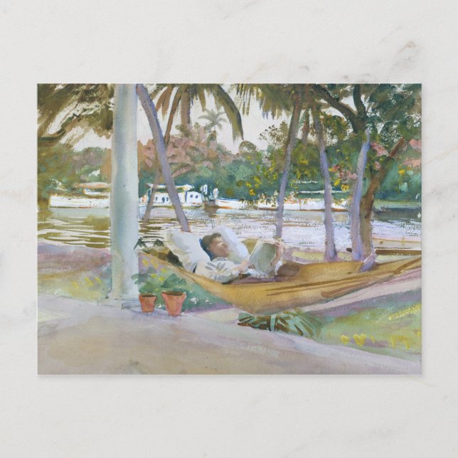 John Singer Sargent - Figur in Hammock, Florida Vykort (Framsida)