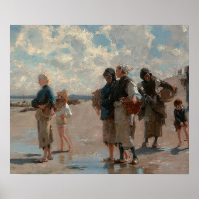 John Singer Sargent Fishing for Oysters Poster (Framsidan)