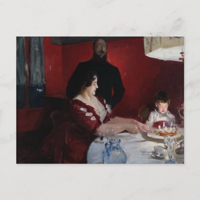 John Singer Sargent - Födelsedagsfesten Inbjudan Vykort (Framsida)