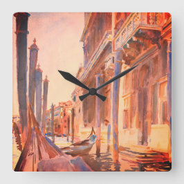 John Singer Sargent Gondola Moorings Venice Fyrkantig Klocka