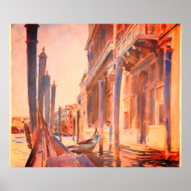 John Singer Sargent Gondola Moorings Venice Poster (Framsidan)
