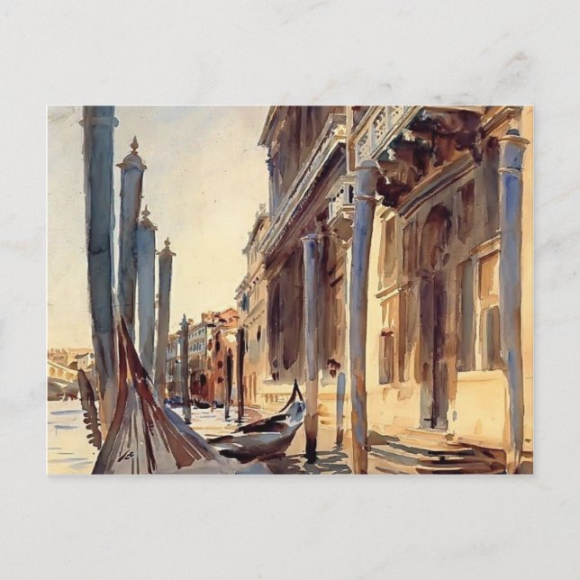 John Singer Sargent- Grand Canal, Venedig Vykort (Framsida)