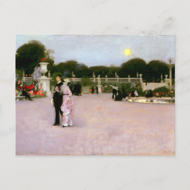 John Singer Sargent i Luxemburg Gardens Vykort (Framsida)