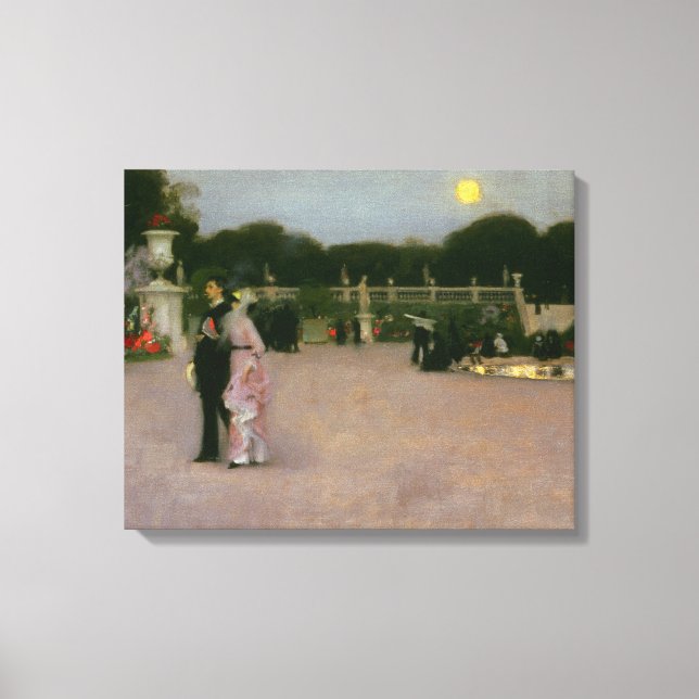 John Singer Sargent - i luxemburgska trädgårdar Canvastryck (Framsida)